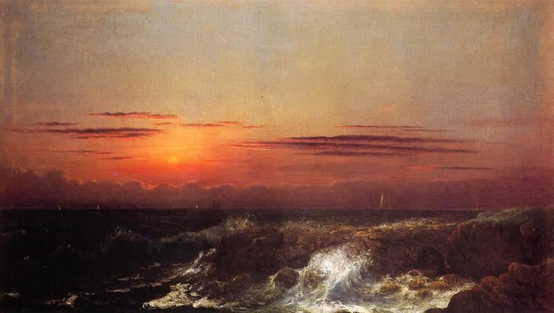 Martin Johnson Heade Sunset at Sea